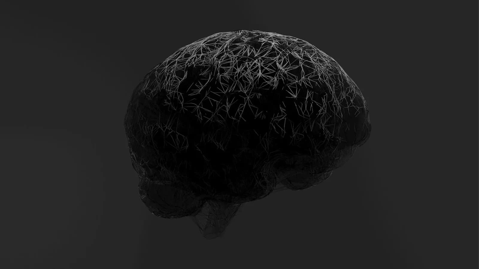 Una representación abstracta de un cerebro con circuitos, sobre fondo oscuro